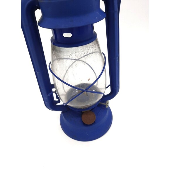 Vintage Meva 865 Blue Parrafin Oil Lamp Czech Republic - Picture 8 of 12